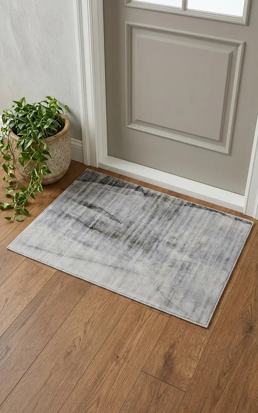 Gray Taupe And Ivory Abstract Hand Woven Area Rug Photo 1