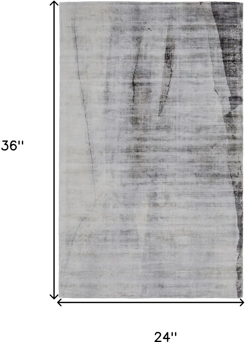 Gray Taupe And Ivory Abstract Hand Woven Area Rug Photo 10