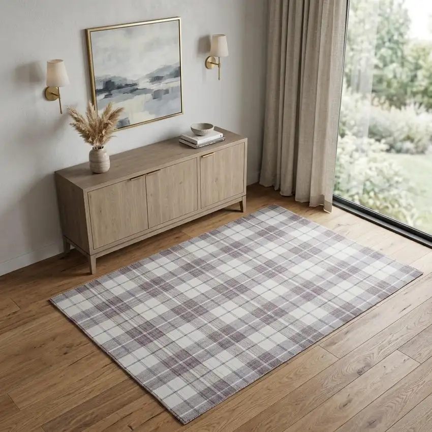 Gray Taupe And Ivory Abstract Hand Woven Stain Resistant Area Rug Photo 1