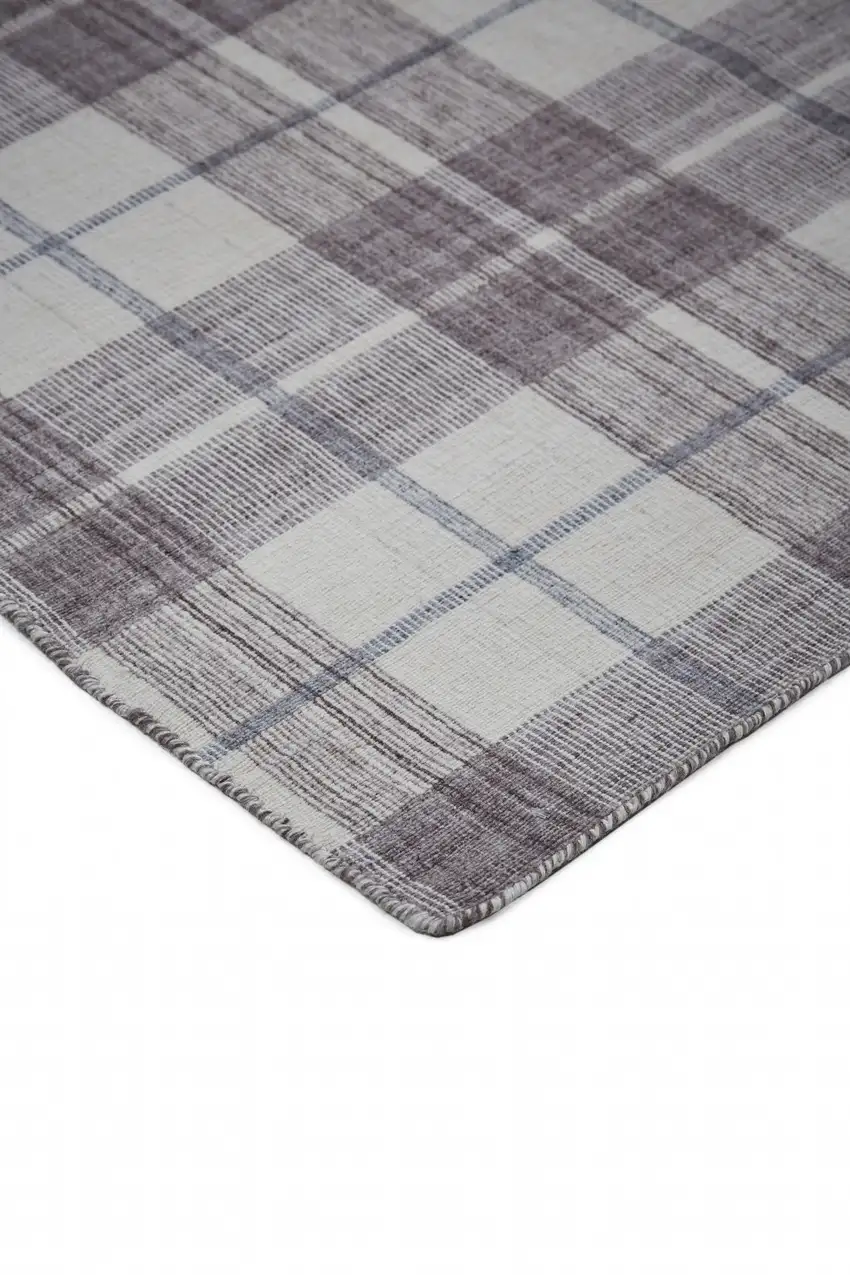 Gray Taupe And Ivory Abstract Hand Woven Stain Resistant Area Rug Photo 7