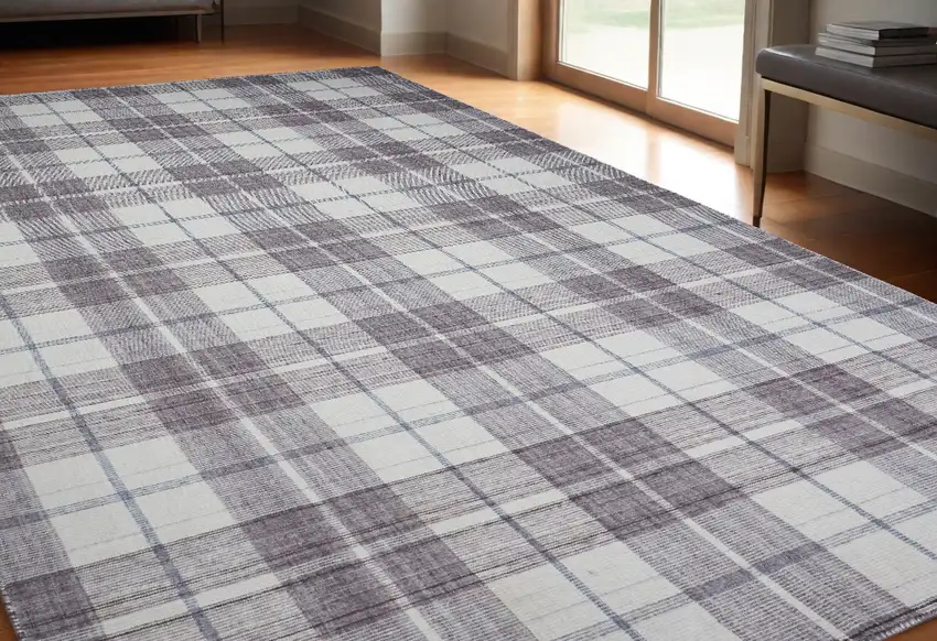 Gray Taupe And Ivory Abstract Hand Woven Stain Resistant Area Rug Photo 1