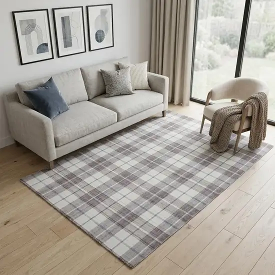 Gray Taupe And Ivory Abstract Hand Woven Stain Resistant Area Rug Photo 1