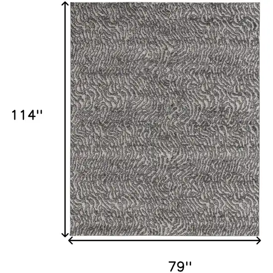 Gray Taupe And Ivory Abstract Power Loom Stain Resistant Area Rug Photo 4