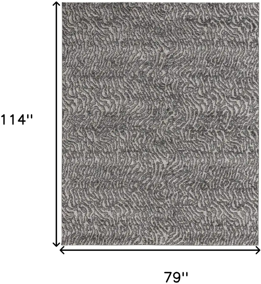 Gray Taupe And Ivory Abstract Power Loom Stain Resistant Area Rug Photo 4