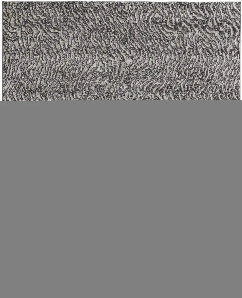 Gray Taupe And Ivory Abstract Power Loom Stain Resistant Area Rug Photo 5