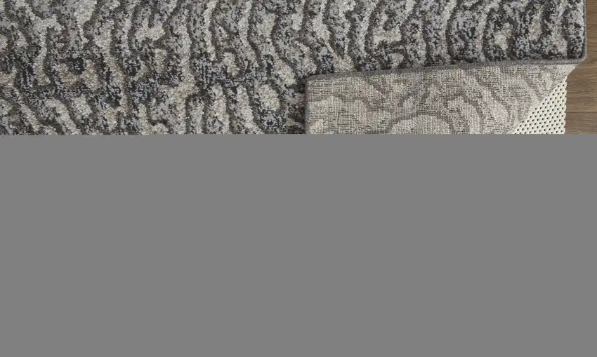 Gray Taupe And Ivory Abstract Power Loom Stain Resistant Area Rug Photo 1