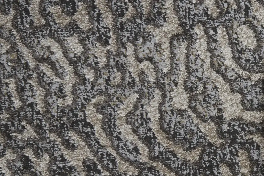 Gray Taupe And Ivory Abstract Power Loom Stain Resistant Area Rug Photo 8