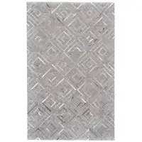 Photo of Gray Taupe And Ivory Geometric Hand Woven Area Rug