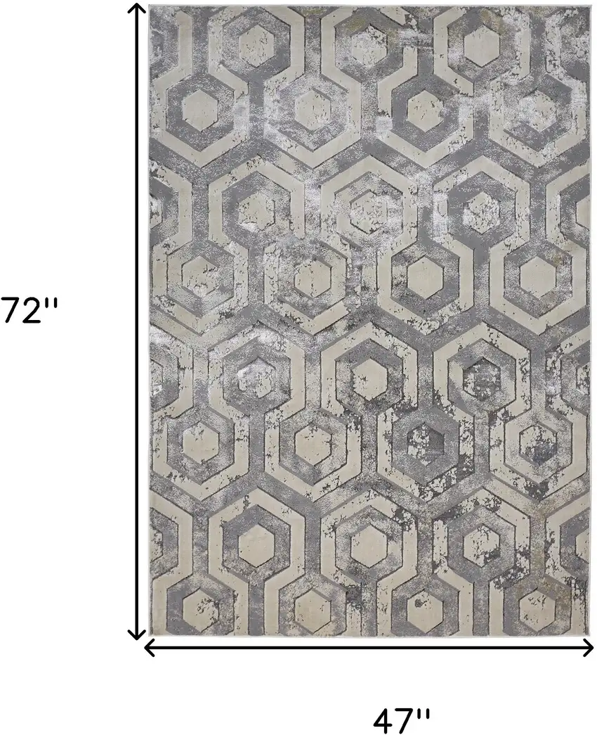Gray Abstract Non Skid Area Rug Photo 3