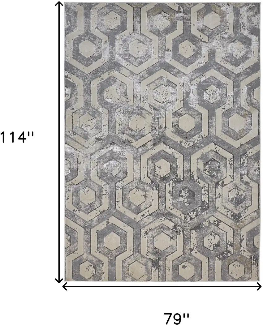Gray Abstract Non Skid Area Rug Photo 3
