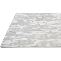 Photo of Gray Taupe And Silver Abstract Tufted Handmade Area Rug