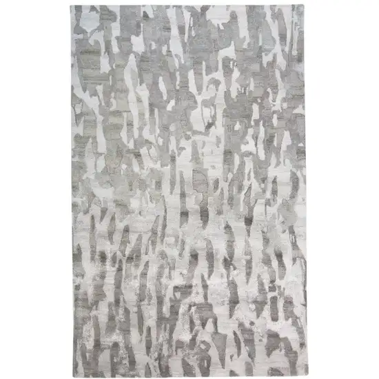 Taupe And Gray Abstract Hand Tufted Area Rug Photo 2