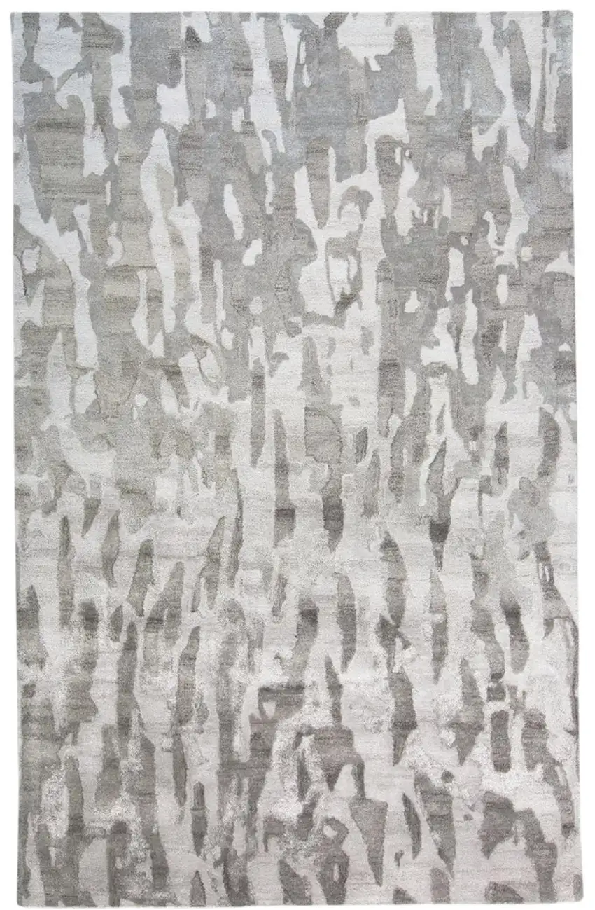 Taupe And Gray Abstract Hand Tufted Area Rug Photo 2