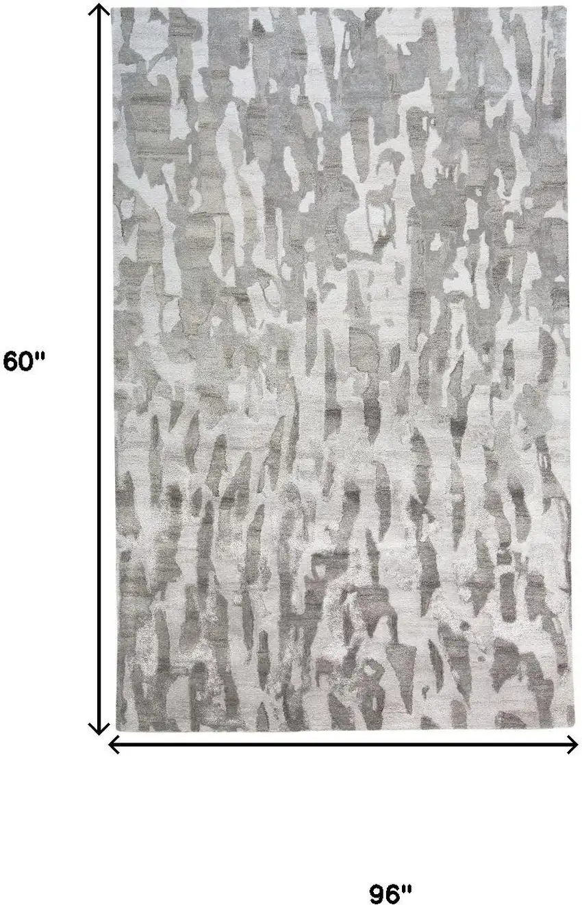 Taupe And Gray Abstract Hand Tufted Area Rug Photo 3