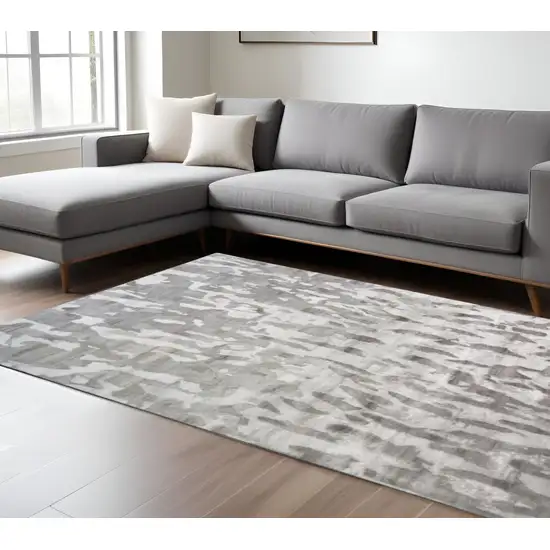 Taupe and Gray Abstract Hand Tufted Area Rug Photo 1