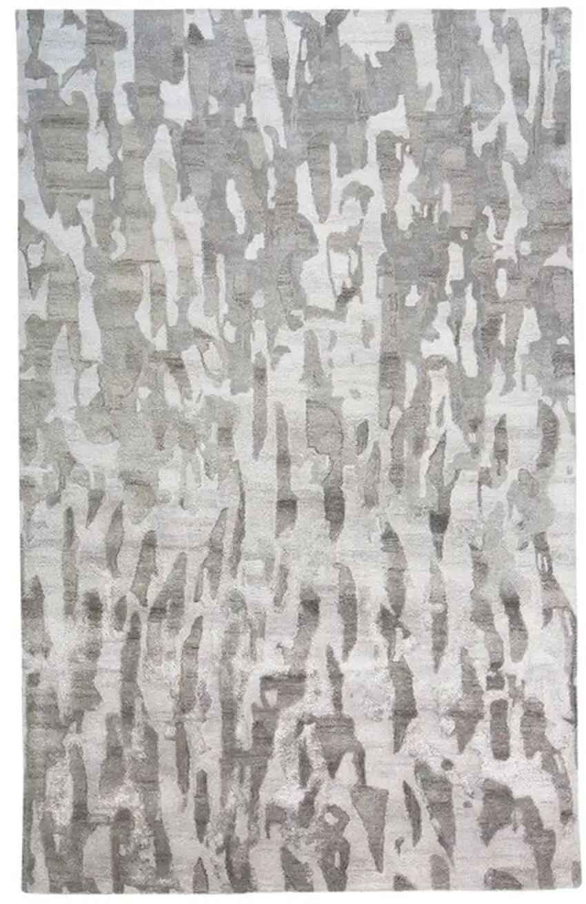 Gray Taupe And Silver Abstract Tufted Handmade Area Rug Photo 2