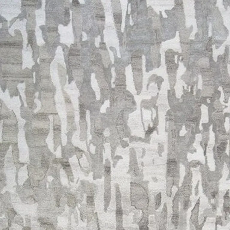 Gray Taupe And Silver Abstract Tufted Handmade Area Rug Photo 3