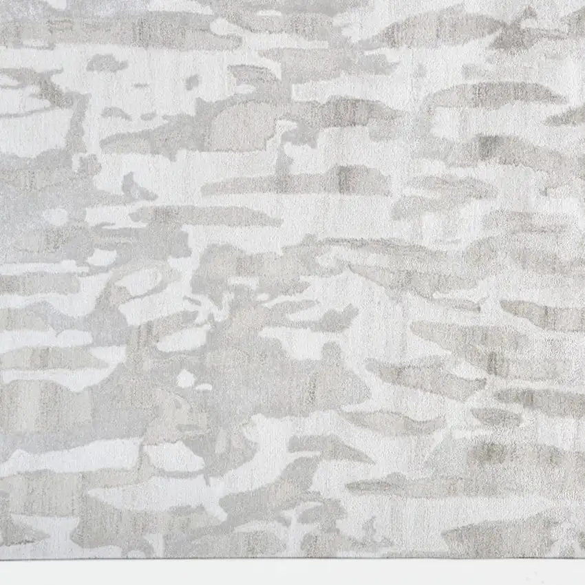Gray Taupe And Silver Abstract Tufted Handmade Area Rug Photo 4