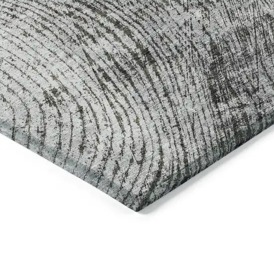Gray Taupe And Silver Abstract Washable Indoor Outdoor Area Rug Photo 4