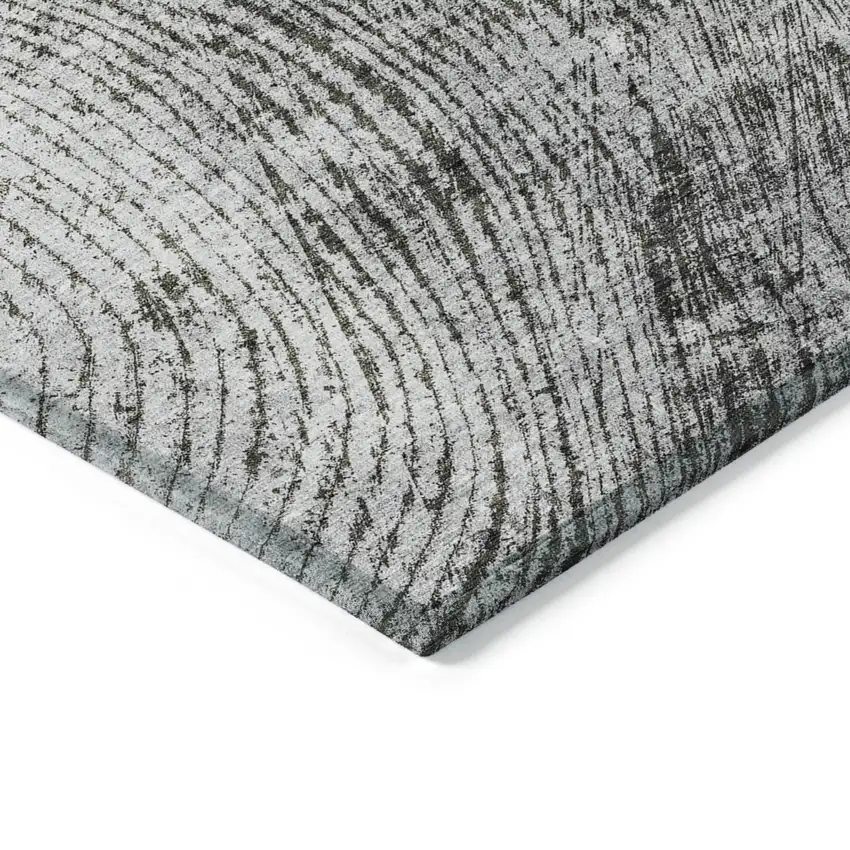 Gray Taupe And Silver Abstract Washable Indoor Outdoor Area Rug Photo 4