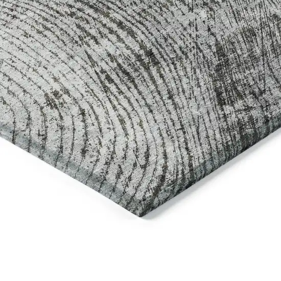 Gray Taupe And Silver Abstract Washable Indoor Outdoor Area Rug Photo 5