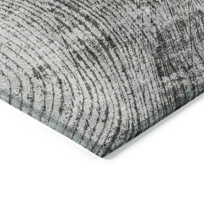 Gray Taupe And Silver Abstract Washable Indoor Outdoor Area Rug Photo 5