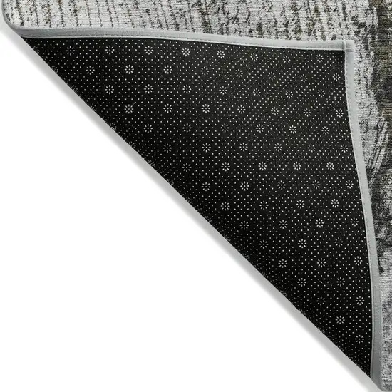 Gray Taupe And Silver Abstract Washable Indoor Outdoor Area Rug Photo 4