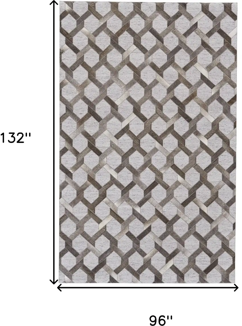 Gray Taupe And Silver Geometric Hand Woven Area Rug Photo 5