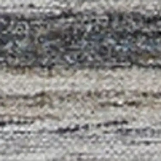 Gray Black And Brown Geometric Hand Woven Area Rug With Fringe Photo 3