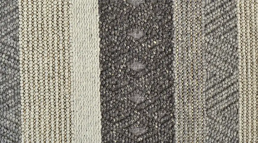 Gray Taupe And Tan Wool Floral Hand Woven Stain Resistant Area Rug Photo 9