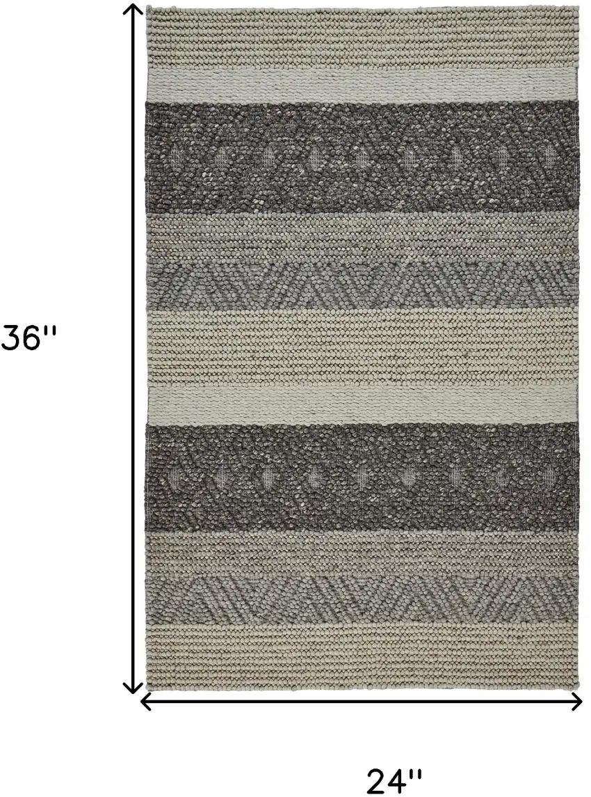 Gray Taupe And Tan Wool Floral Hand Woven Stain Resistant Area Rug Photo 10
