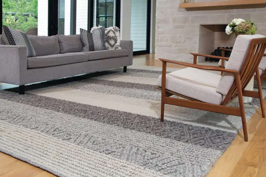 Gray Taupe And Tan Wool Floral Hand Woven Stain Resistant Area Rug Photo 6