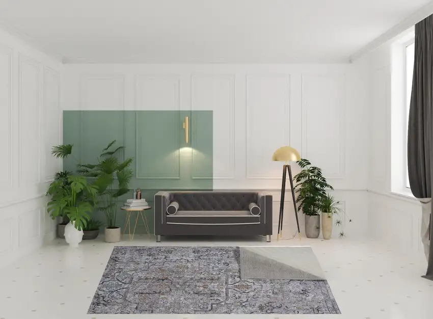 Gray Taupe And Yellow Abstract Stain Resistant Area Rug Photo 2
