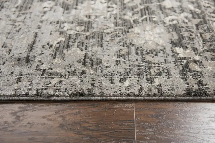 Gray Taupe Dark Gray Tan Ivory And Black Oriental Area Rug Photo 5
