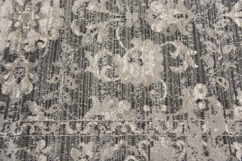 Gray Taupe Dark Gray Tan Ivory And Black Oriental Area Rug Photo 4