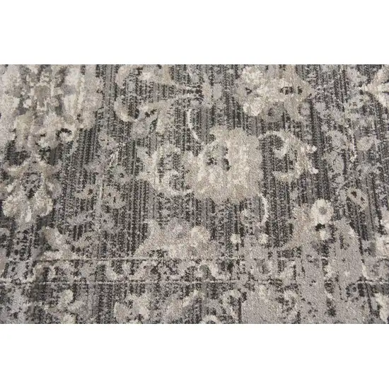 Gray Taupe Dark Gray Tan Ivory And Black Oriental Area Rug Photo 4