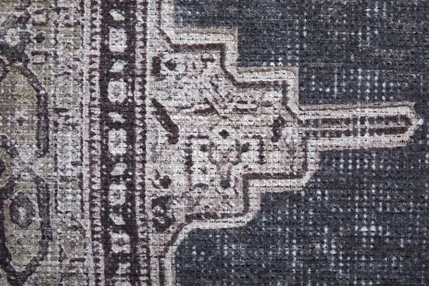 Gray Taupe and Ivory Oriental Power Loom Washable Area Rug Photo 7