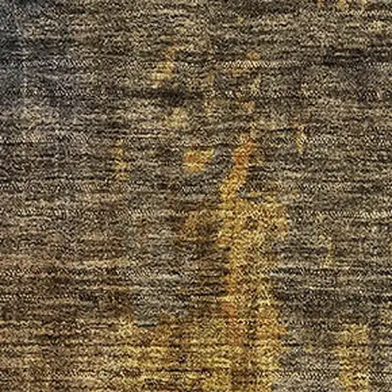 Gray Teal And Gold Striped Washable Area Rug With UV Protection Photo 4