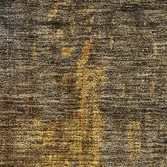 Gray Teal And Gold Striped Washable Area Rug With UV Protection Photo 3
