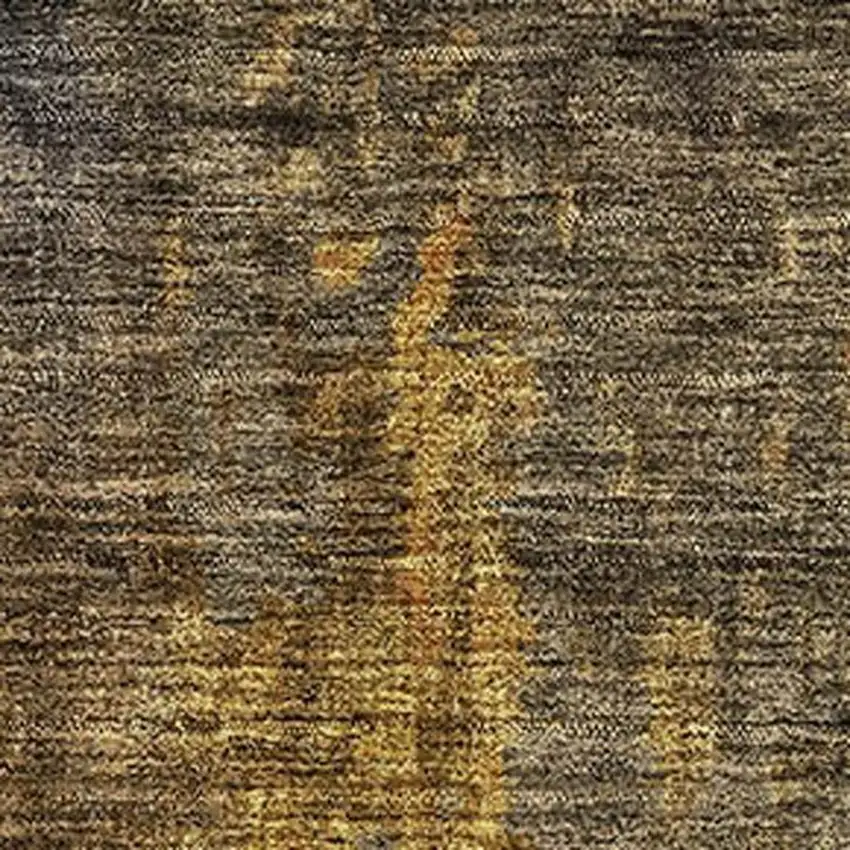 Gray Teal And Gold Striped Washable Area Rug With UV Protection Photo 3