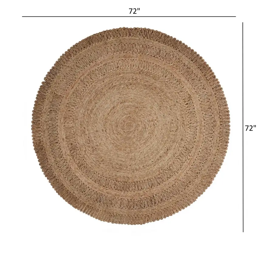 Gray Toned Braided Natural Jute Area Rug Photo 8