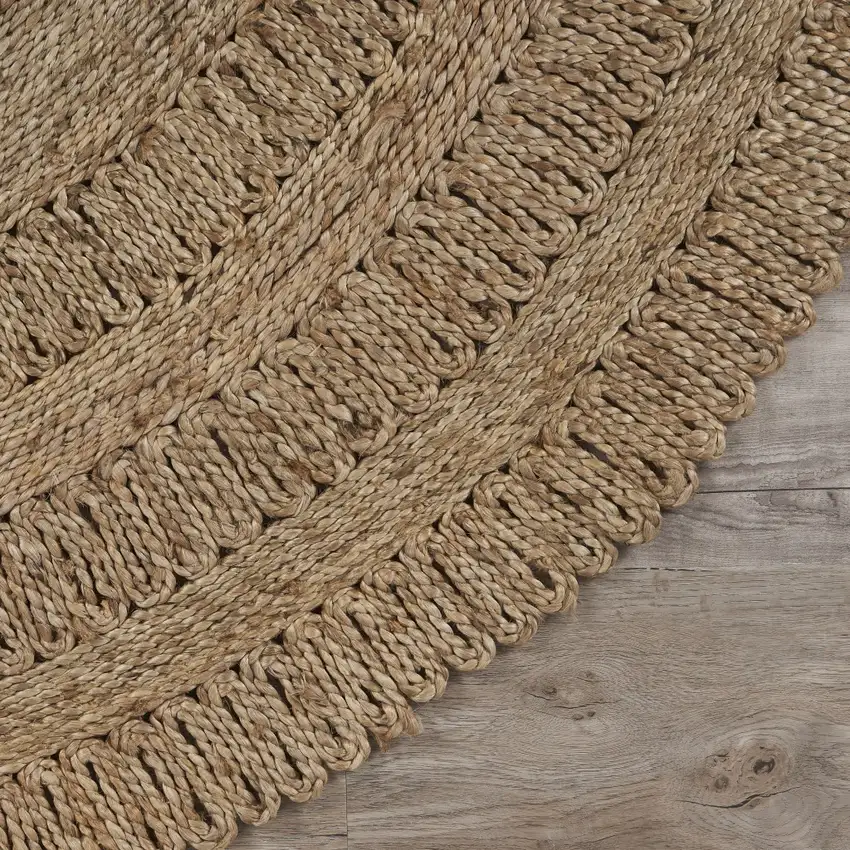 Gray Toned Braided Natural Jute Area Rug Photo 7