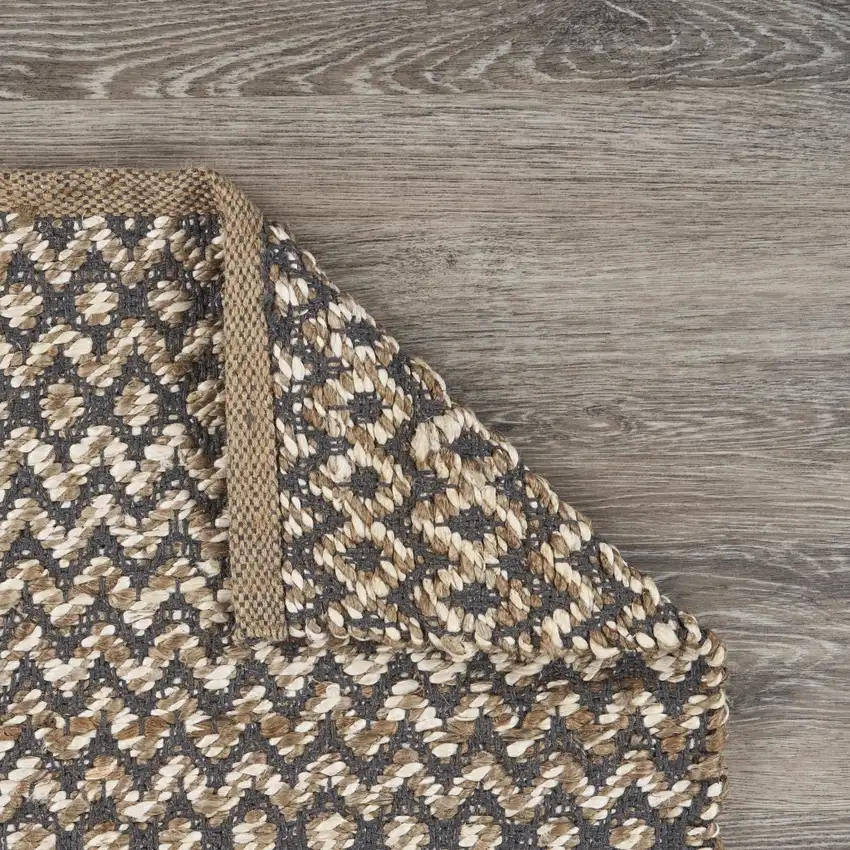 Gray Toned Chevron Patterned Runner Rug Photo 7