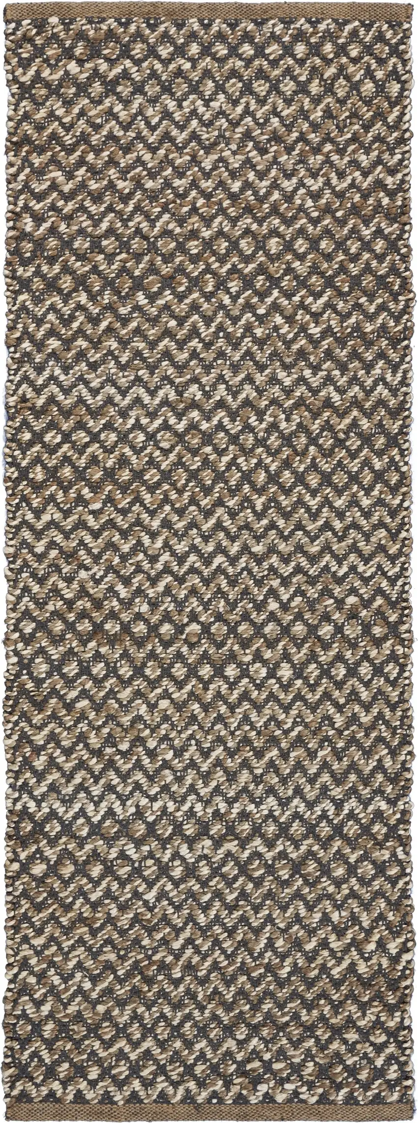 Gray Toned Chevron Patterned Runner Rug Photo 5