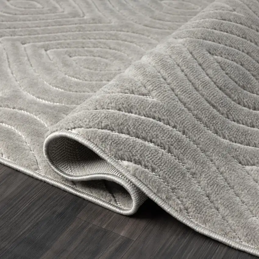 5' X 7' Gray Trellis Area Rug Photo 3