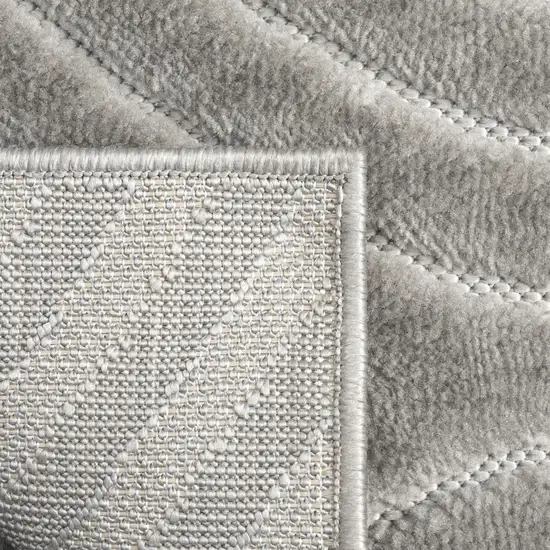 5' X 7' Gray Trellis Area Rug Photo 4