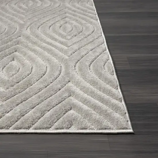 5' X 7' Gray Trellis Area Rug Photo 3