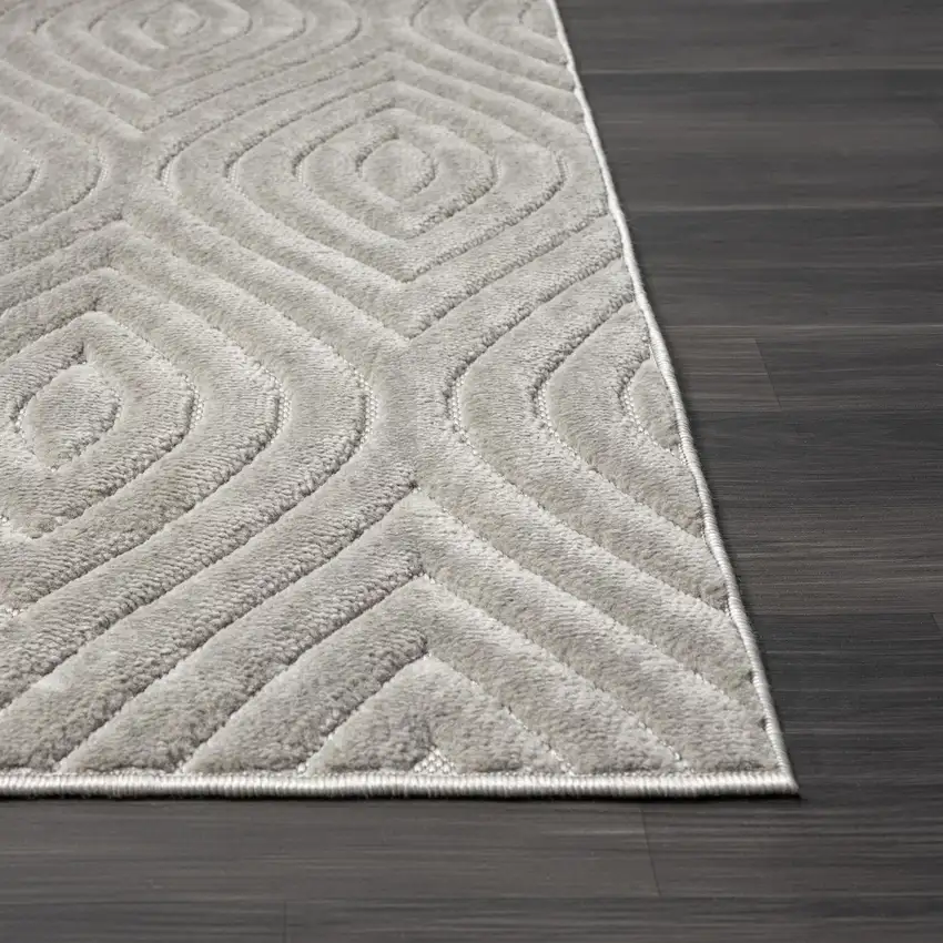 5' X 7' Gray Trellis Area Rug Photo 3