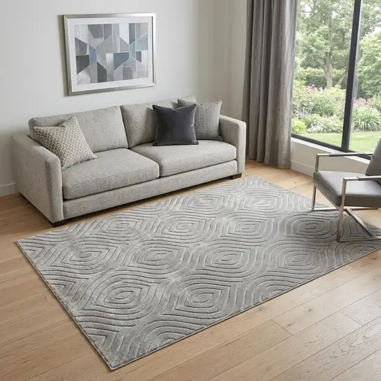 5' X 7' Gray Trellis Area Rug Photo 1