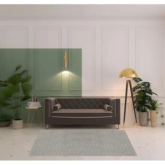 5' X 7' Gray Trellis Area Rug Photo 2